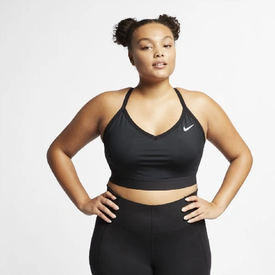 Shop Nike Women's Indy Light-support Padded Sports Bra (plus Size) In Black