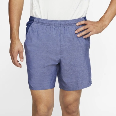 Shop Nike Challenger Men's 7" Lined Running Shorts (blue Void) - Clearance Sale In Blue Void,blue Void,heather