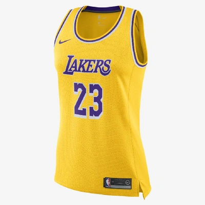 Shop Nike Lebron James Lakers Icon Edition Women's  Nba Swingman Jersey In Yellow