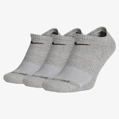 Shop Nike Everyday Plus Cushion Training No-show Socks (3 Pairs) In Grey