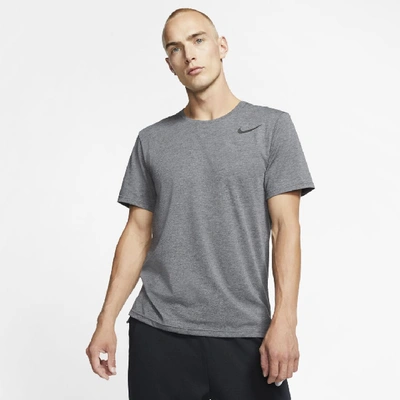 Shop Nike Breathe Men's Short-sleeve Training Top (charcoal Heather) - Clearance Sale In Charcoal Heather,black