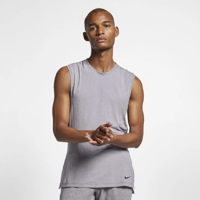 Shop Nike Dri-fit Men's Yoga Training Tank In Grey