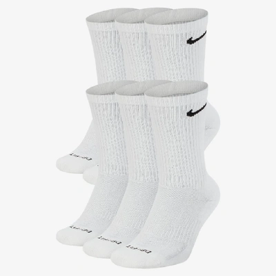 Shop Nike Men's Everyday Plus Cushioned Training Crew Socks (6 Pairs) In White