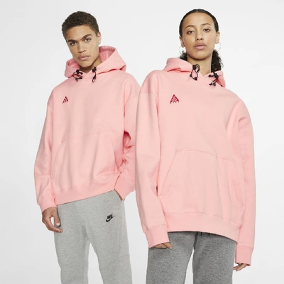 Shop Nike Acg Pullover Hoodie In Bleached Coral