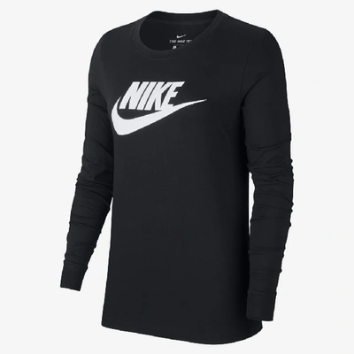 Shop Nike Women's  Sportswear Long-sleeve T-shirt In Black