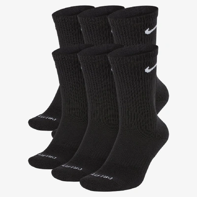 Shop Nike Men's Everyday Plus Cushioned Training Crew Socks (6 Pairs) In Black