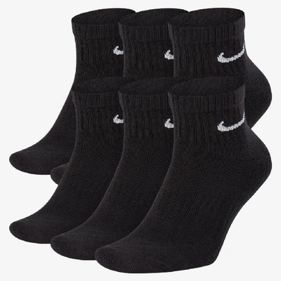 Shop Nike Men's Everyday Cushioned Training Ankle Socks (6 Pairs) In Black