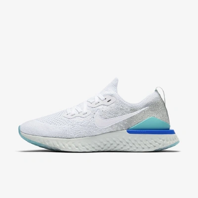Shop Nike Epic React Flyknit 2 Women's Running Shoe (white) - Clearance Sale In White,light Silver,spruce Aura,white