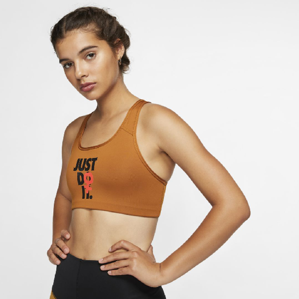 nike women's rebel swoosh medium support sports bra