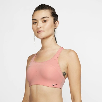 Shop Nike Alpha Women's High-support Sports Bra In Pink Quartz