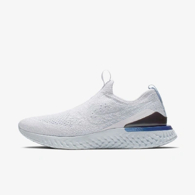 Shop Nike Epic Phantom React Flyknit Women's Running Shoe (white) - Clearance Sale In White,hydrogen Blue,blue Tint,white