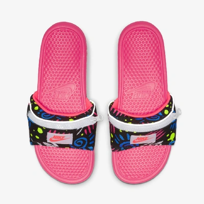 Shop Nike Benassi Jdi Fanny Pack Printed Men's Slide In Racer Pink,photo Blue,black,racer Pink