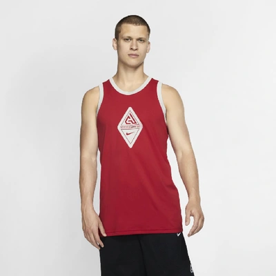 Shop Nike Giannis Men's Sleeveless Logo Basketball Tank In Red