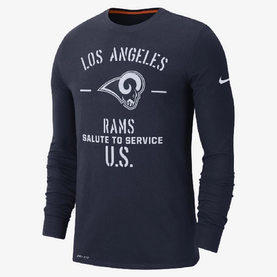 Nike Men's Los Angeles Rams Salute To Service Dri-fit Cotton Long