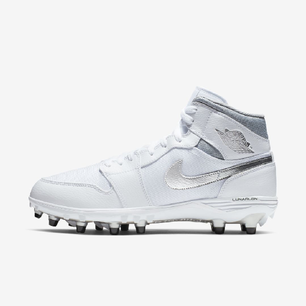 white jordan 1 football cleats