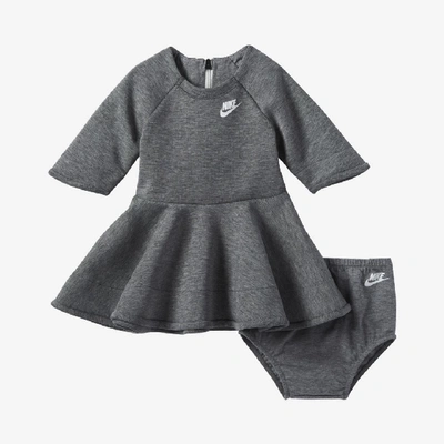 Shop Nike Sportswear Tech Fleece Baby (12-24m) Long-sleeve Dress In Grey