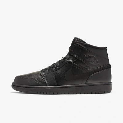Shop Jordan Air  1 Mid Shoe In Black