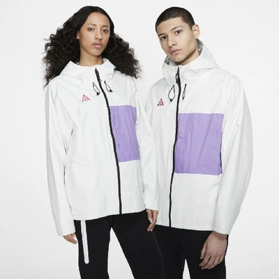 Shop Nike Acg Packable Rain Jacket In White