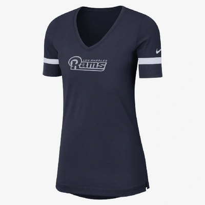 Shop Nike Dri-fit Fan V (nfl Rams) Women's Short-sleeve Top In College Navy