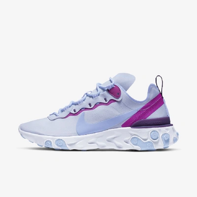 Shop Nike React Element 55 Women's Shoe (football Grey) - Clearance Sale In Football Grey,hyper Violet,grand Purple,psychic Blue