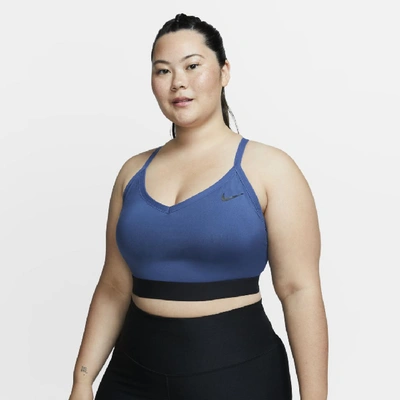 Shop Nike Indy Women's Light-support Sports Bra (plus Size) In Blue