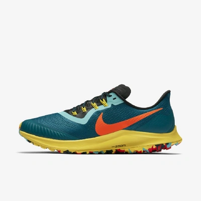 Shop Nike Air Zoom Pegasus 36 Trail Men's Trail Running Shoe (geode Teal) - Clearance Sale In Geode Teal,black,chrome Yellow,bright Crimson