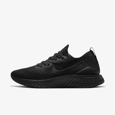 Shop Nike Epic React Flyknit 2 Women's Running Shoes In Black,white,black