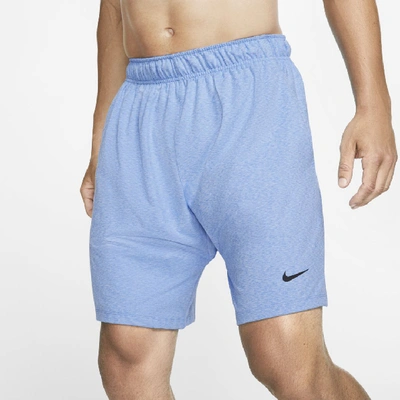 Nike Dri-fit Men's Yoga Training Shorts In Pacific Blue/heather/black |  ModeSens