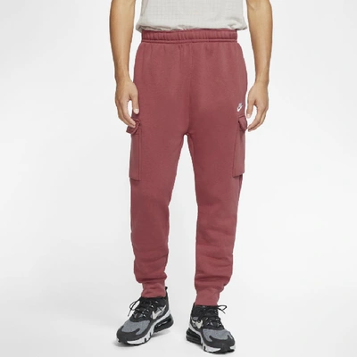 Shop Nike Sportswear Club Fleece Men's Cargo Pants In Red