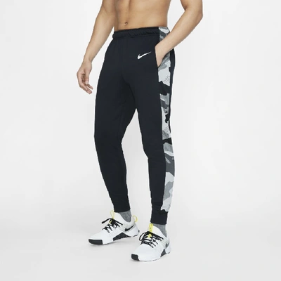 Shop Nike Dri-fit Men's Tapered Fleece Training Pants In Black