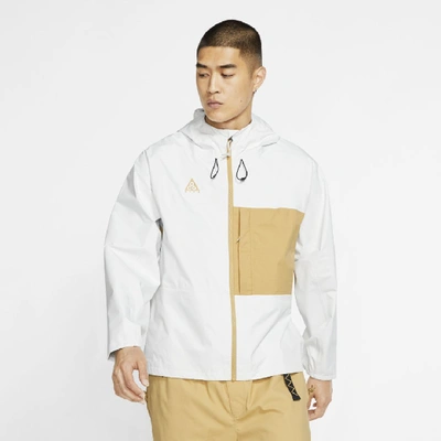 Shop Nike Acg Packable Rain Jacket In White