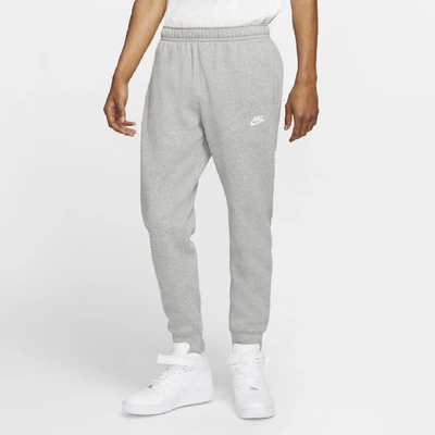 Nike Sportswear Club Tapered Cotton-blend Jersey Sweatpants In Grey