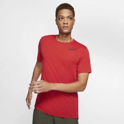 Shop Nike Breathe Men's Short-sleeve Training Top (university Red) - Clearance Sale In University Red,heather,black