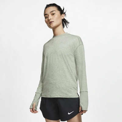 Shop Nike Element Women's Running Top In Jade Stone