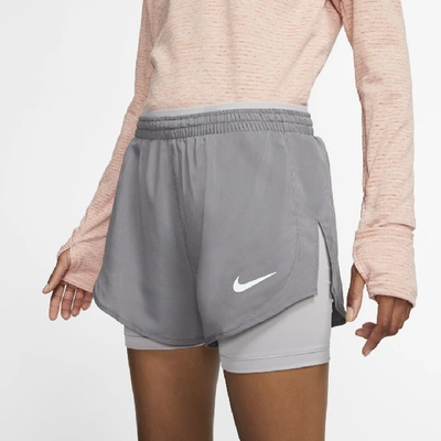 Shop Nike Tempo Luxe Women's 2-in-1 Running Shorts In Grey