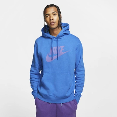 Shop Nike Sportswear Club Fleece Men's Graphic Pullover Hoodie In Light Photo Blue