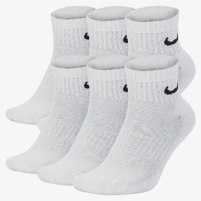 Shop Nike Men's Everyday Cushioned Training Ankle Socks (6 Pairs) In White