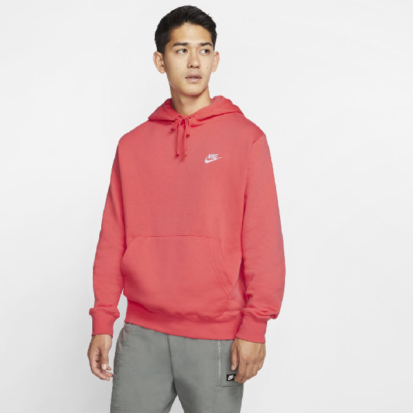 nike club fleece hoodie red