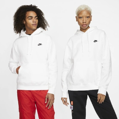 Shop Nike Men's  Sportswear Club Fleece Pullover Hoodie In White