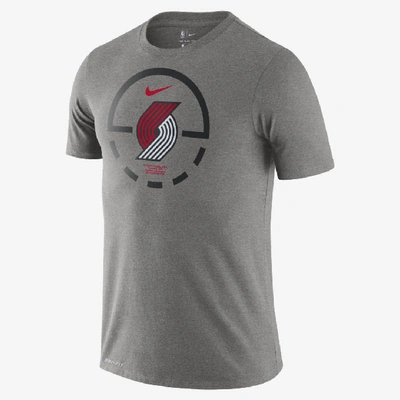 Shop Nike Portland Trail Blazers  Dri-fit Men's Nba T-shirt (dark Grey Heather) - Clearance Sale