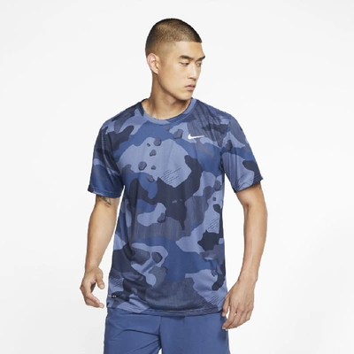 Nike Dri-fit Men's Camo Training T-shirt In Blue | ModeSens