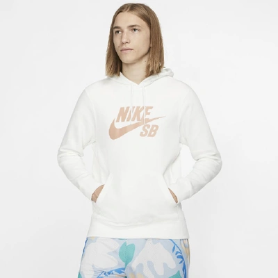 Shop Nike Sb Icon Pullover Skate Hoodie In Summit White
