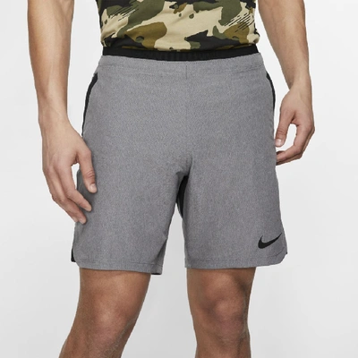 Shop Nike Pro Flex Rep Men's Shorts (charcoal Heather) - Clearance Sale In Charcoal Heather,black