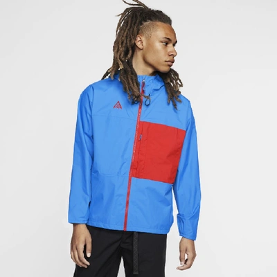 Shop Nike Acg Packable Rain Jacket In Blue