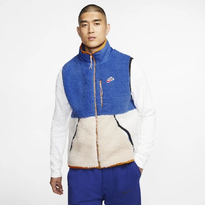 Shop Nike Sportswear Men's Sherpa Fleece Vest In Blue