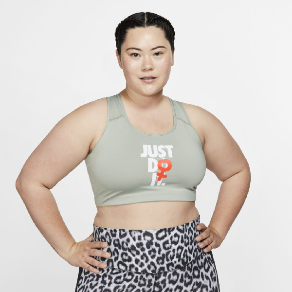 nike women's rebel swoosh medium support sports bra