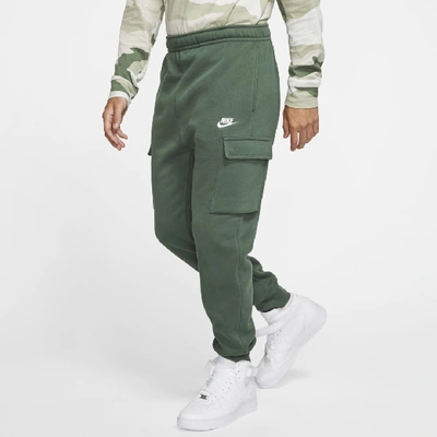 Shop Nike Sportswear Club Fleece Men's Cargo Pants In Galactic Jade,galactic Jade,white