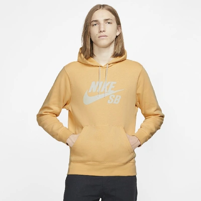 Shop Nike Sb Icon Pullover Skate Hoodie In Celestial Gold