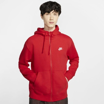 Nike Men s Sportswear Club Fleece Full zip Hoodie In Red ModeSens