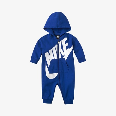 Shop Nike Baby Hooded Coverall In Royal